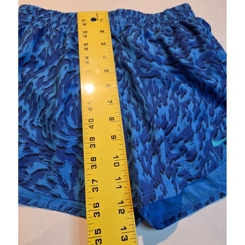 Nike Kids Dri-FIT Running Shorts Blue Black Tiger Print Athletic Size Medium - Picture 5 of 6